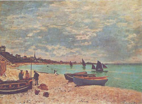Claude Monet Beach at Sainte-Adresse Norge oil painting art